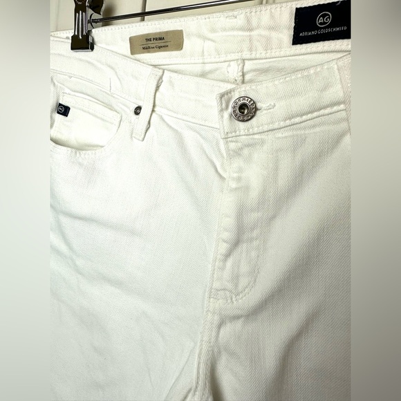 AG Adriano Goldschmied The Prima Mid Rise Cigarette Leg Denim Jeans White 31R - Picture 7 of 13